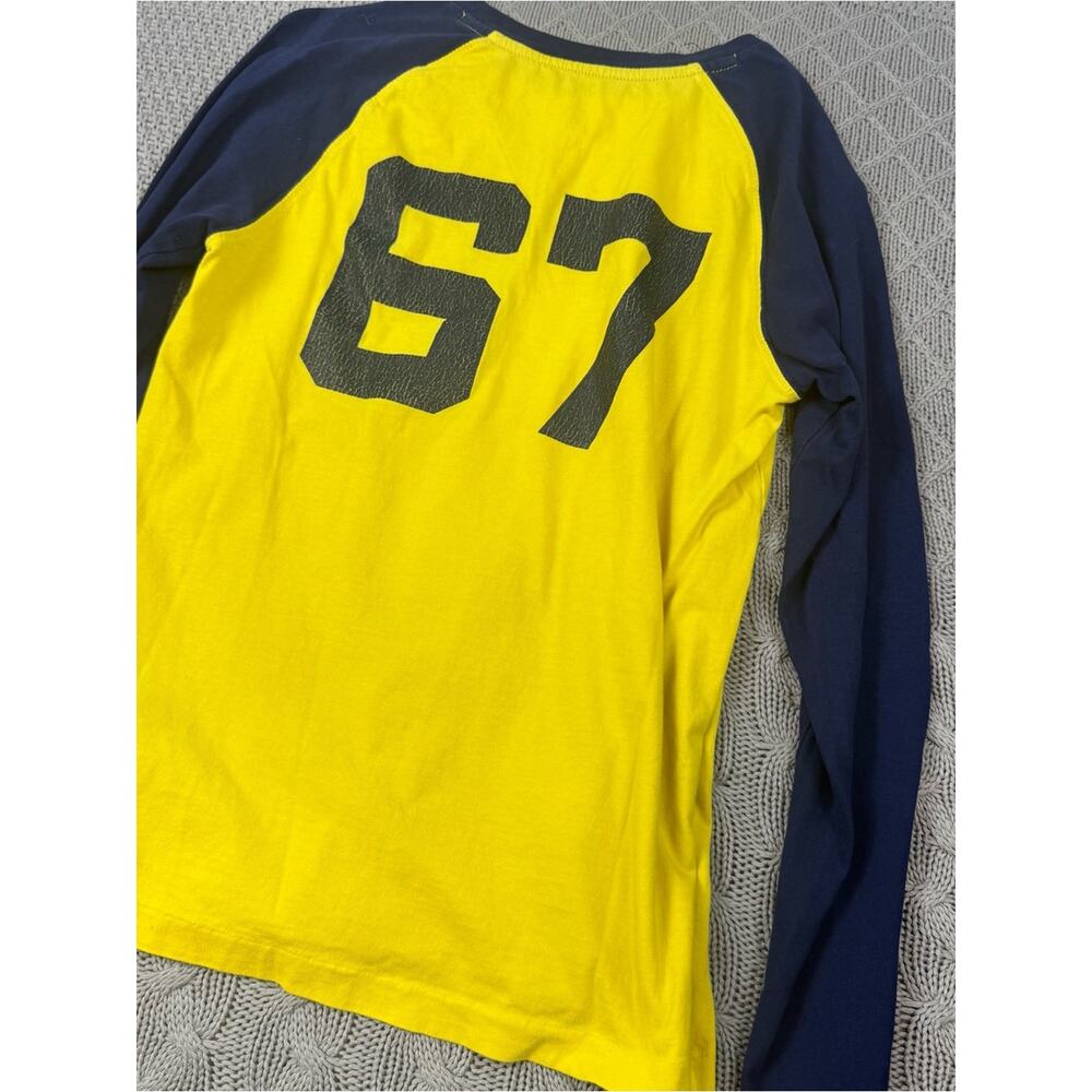Polo by Ralph Lauren Yellow & Navy Long-Sleeve 67 Raglan Tee M - Picture 14 of 14